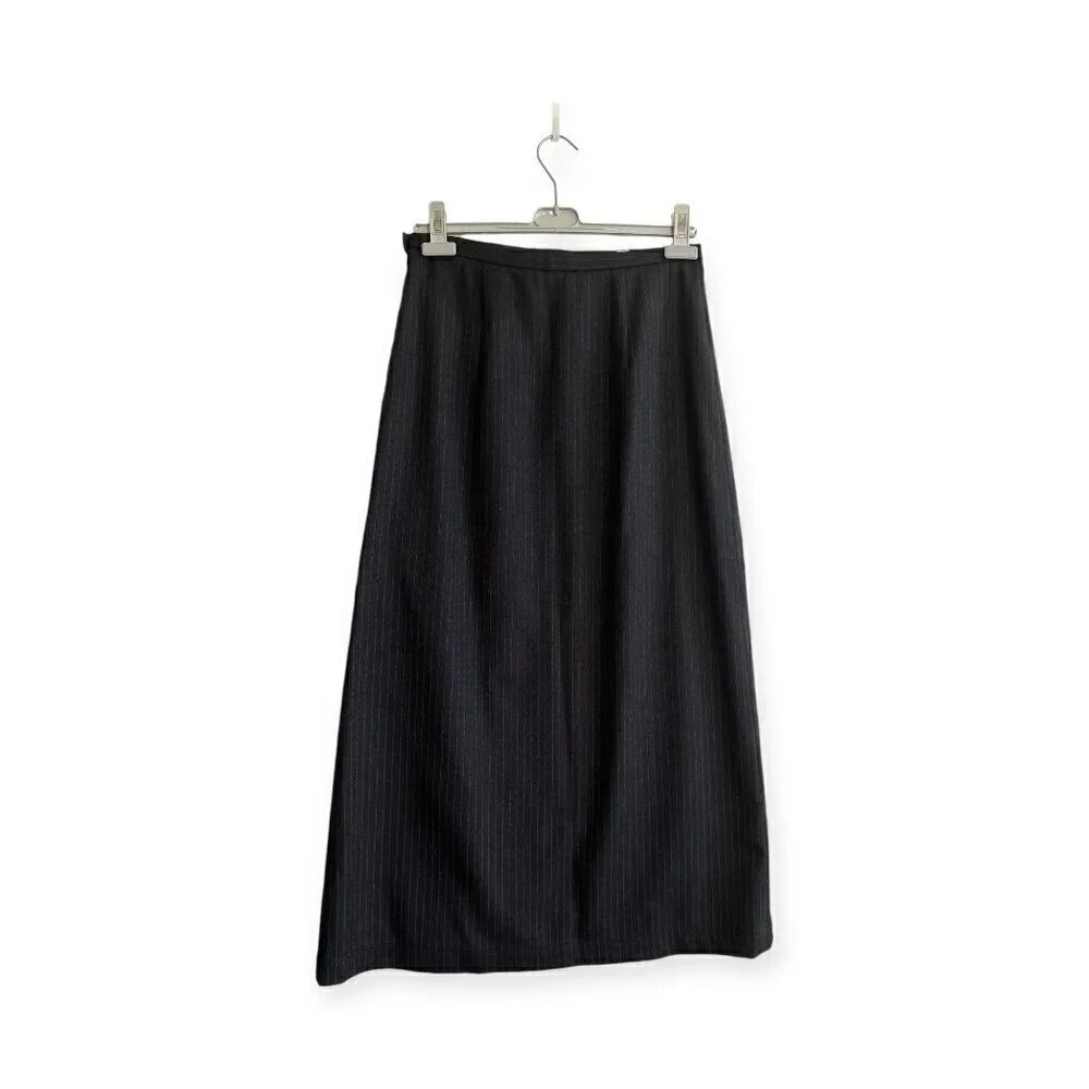 Philosophy‎ di Alberta Ferretti Maxi Pin Stripe Wool Skirt, Size US8